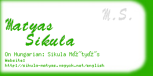 matyas sikula business card